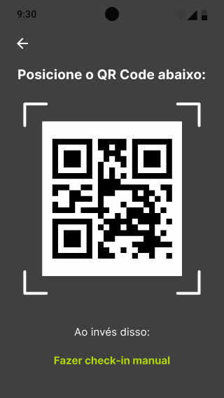 Tela de leitura do QR Code para check-in